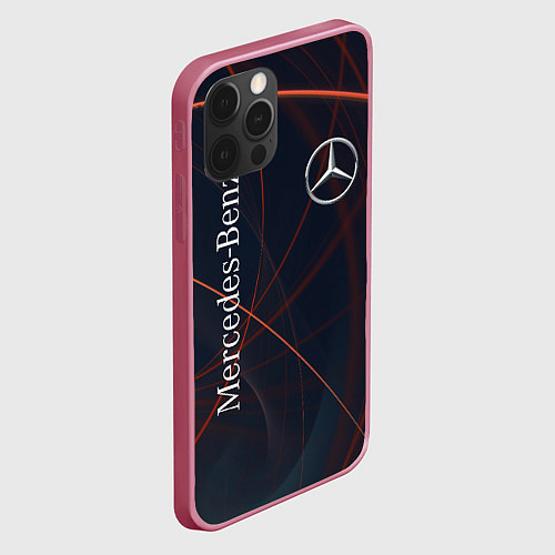 Чехол iPhone 12 Pro MERCEDES-BENZ / 3D-Малиновый – фото 2