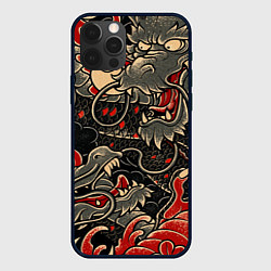 Чехол для iPhone 12 Pro Dsquared tatoo DRAGON, цвет: 3D-черный