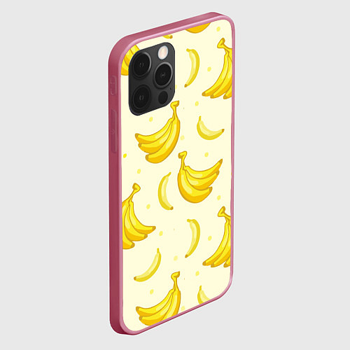 Чехол iPhone 12 Pro Банана / 3D-Малиновый – фото 2