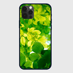 Чехол для iPhone 12 Pro Листья, цвет: 3D-черный