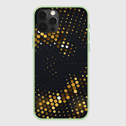 Чехол iPhone 12 Pro Black gold / 3D-Салатовый – фото 1