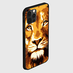 Чехол для iPhone 12 Pro Взгляд льва, цвет: 3D-черный — фото 2