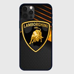 Чехол для iPhone 12 Pro Lamborghini, цвет: 3D-черный