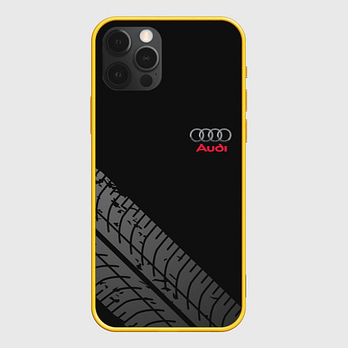 Чехол iPhone 12 Pro AUDI / 3D-Желтый – фото 1