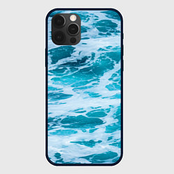 Чехол для iPhone 12 Pro Вода волны пена море, цвет: 3D-черный