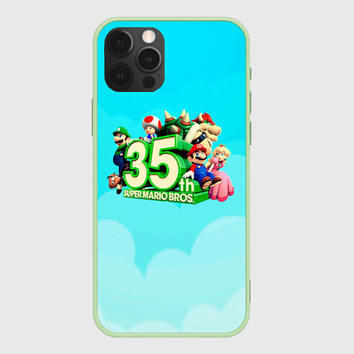 Чехол iPhone 12 Pro Mario / 3D-Салатовый – фото 1