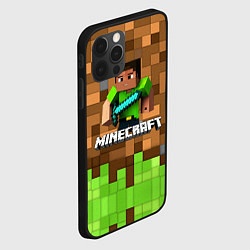 Чехол для iPhone 12 Pro Minecraft logo heroes, цвет: 3D-черный — фото 2