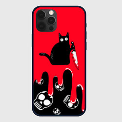 Чехол для iPhone 12 Pro WHAT CAT, цвет: 3D-черный