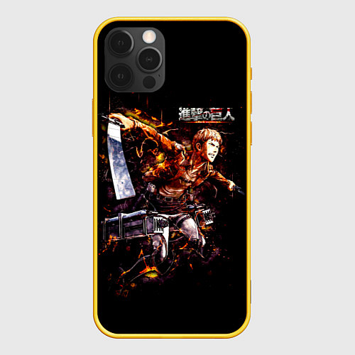 Чехол iPhone 12 Pro Атака на титанов / 3D-Желтый – фото 1