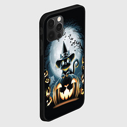 Чехол для iPhone 12 Pro Хэллоуин Кот, цвет: 3D-черный — фото 2