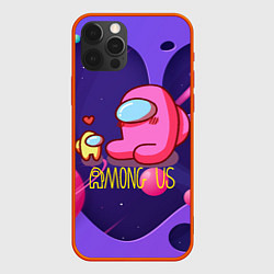 Чехол для iPhone 12 Pro Among Us Love, цвет: 3D-красный