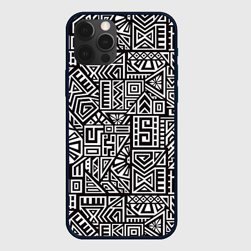 Чехол iPhone 12 Pro Геометрия / 3D-Черный – фото 1