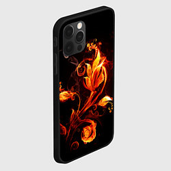 Чехол для iPhone 12 Pro Огненный цветок, цвет: 3D-черный — фото 2