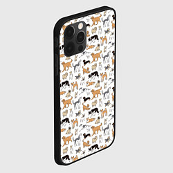 Чехол для iPhone 12 Pro Узор собаки много, цвет: 3D-черный — фото 2