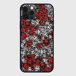 Чехол для iPhone 12 Pro Красные и Белые самураи, цвет: 3D-черный