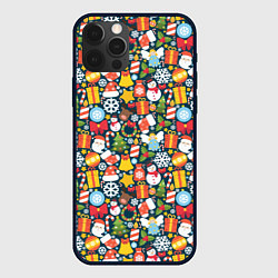 Чехол для iPhone 12 Pro Новый Год, цвет: 3D-черный