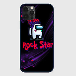 Чехол для iPhone 12 Pro Among Us Rock Star, цвет: 3D-черный