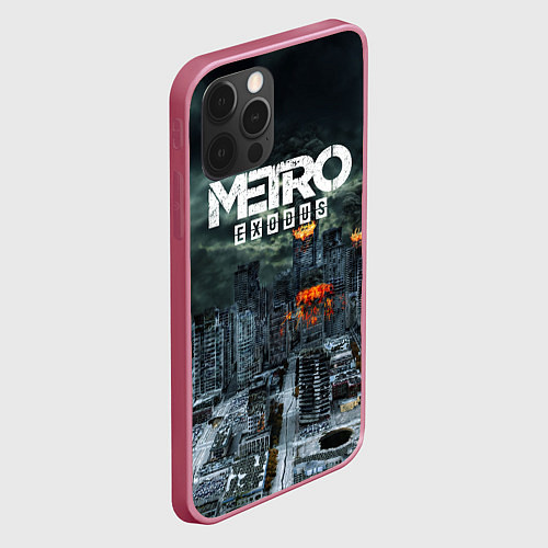 Чехол iPhone 12 Pro Metro Exodus / 3D-Малиновый – фото 2