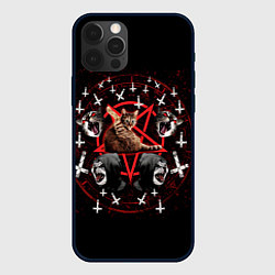 Чехол для iPhone 12 Pro Satanic Cat, цвет: 3D-черный