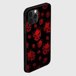 Чехол для iPhone 12 Pro Samurai pattern - красный, цвет: 3D-черный — фото 2