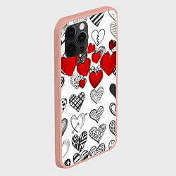 Чехол для iPhone 12 Pro Сердца, цвет: 3D-светло-розовый — фото 2