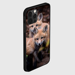 Чехол для iPhone 12 Pro Лисички фото, цвет: 3D-черный — фото 2