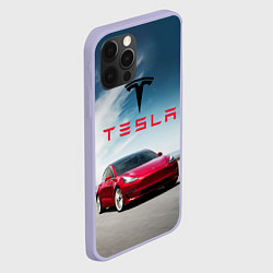 Чехол для iPhone 12 Pro Tesla Model 3, цвет: 3D-светло-сиреневый — фото 2