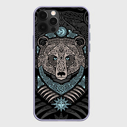 Чехол для iPhone 12 Pro Медведь, цвет: 3D-светло-сиреневый