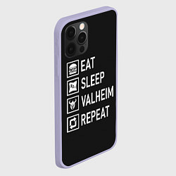 Чехол для iPhone 12 Pro EatSleepValheimRepeat, цвет: 3D-светло-сиреневый — фото 2