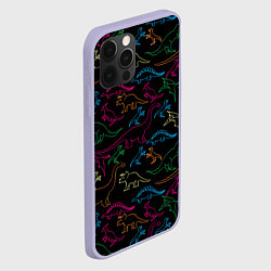 Чехол для iPhone 12 Pro Динозавры, цвет: 3D-светло-сиреневый — фото 2