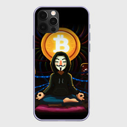 Чехол для iPhone 12 Pro БИТКОИН BITCOIN, цвет: 3D-светло-сиреневый