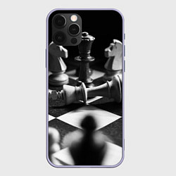 Чехол для iPhone 12 Pro Шахматы, цвет: 3D-светло-сиреневый