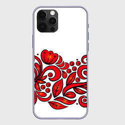 Чехол для iPhone 12 Pro ХОХЛОМА, цвет: 3D-светло-сиреневый