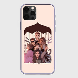 Чехол для iPhone 12 Pro Семья вместе, цвет: 3D-светло-сиреневый