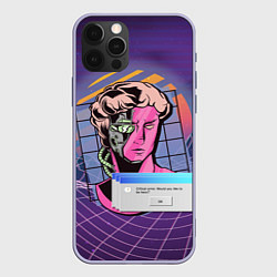 Чехол для iPhone 12 Pro Vaporwave Cyborg Statue, цвет: 3D-светло-сиреневый