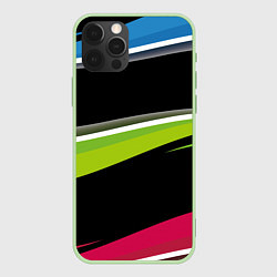 Чехол для iPhone 12 Pro Волны, цвет: 3D-салатовый