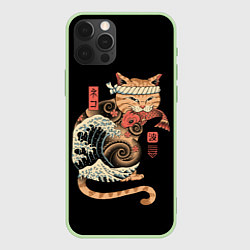 Чехол для iPhone 12 Pro Cat Wave, цвет: 3D-салатовый