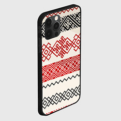 Чехол для iPhone 12 Pro Славянский узор красно-черный, цвет: 3D-черный — фото 2