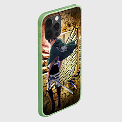 Чехол для iPhone 12 Pro Грозный солдат Эрен, цвет: 3D-салатовый — фото 2