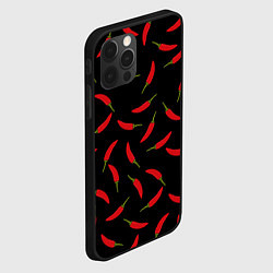 Чехол для iPhone 12 Pro Chili peppers, цвет: 3D-черный — фото 2