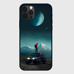 Чехол для iPhone 12 Pro Космос в горах, цвет: 3D-черный