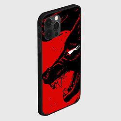 Чехол для iPhone 12 Pro Красный волк 3D, цвет: 3D-черный — фото 2