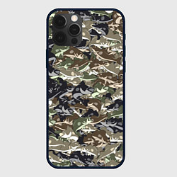 Чехол для iPhone 12 Pro Камуфляж для рыбака, цвет: 3D-черный