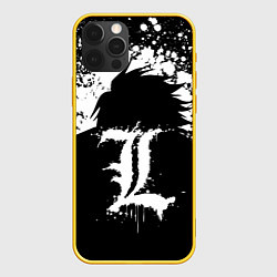 Чехол для iPhone 12 Pro Death Note брызги краски, цвет: 3D-желтый