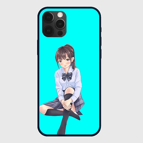 Чехол iPhone 12 Pro Anime girl / 3D-Черный – фото 1