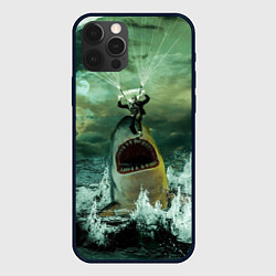 Чехол для iPhone 12 Pro Shark Attack Акула атакует, цвет: 3D-черный