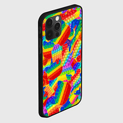 Чехол для iPhone 12 Pro Разные Pop It масляная краска, цвет: 3D-черный — фото 2