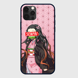 Чехол для iPhone 12 Pro SENPAI NEZUKO НЕЗУКО ПАТТЕРН, цвет: 3D-черный