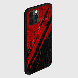 Чехол для iPhone 12 Pro Красное чёрное 3D, цвет: 3D-черный — фото 2