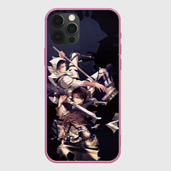 Чехол для iPhone 12 Pro Атака титанов, цвет: 3D-малиновый